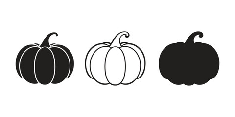 Pumpkin silhouette vector illustration.