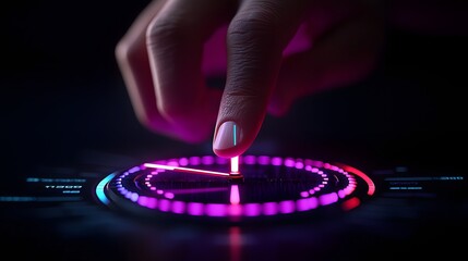 Captivating Moment of a Hand Skillfully Adjusting a Vibrantly Lit 3D Calendar Dial in Motion. Time Management Concept