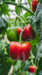 hydroponic red bell peppers