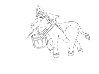 Donkey Playing the drum
