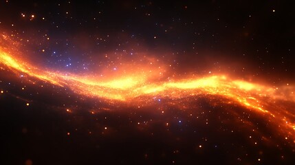 Fototapeta premium Fiery Cosmic Stream Across Dark Nebula