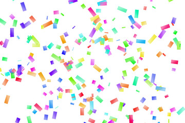 Falling confetti on a transparent background,