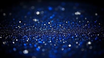 Blue Glitter Abstract Background Sparkling Lights