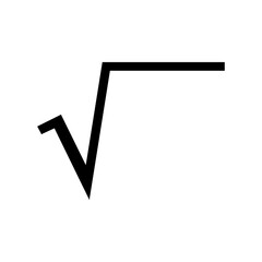 math symbols vector and math icons square root symbol isolated on white background