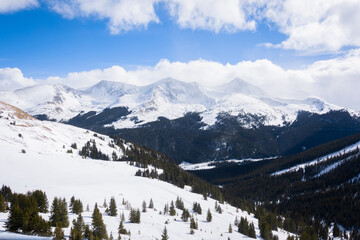 A snowy winter landscape at Copper Mountain in the Colorado Rockies