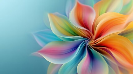 Fototapeta premium Vibrant rainbow flower, swirling petals. A digital art piece.