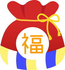 Traditional Korean lucky bag vector art celebrating Lunar New Year