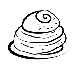 Lineart Pancake Clipart Set Simple and Clean Style For Recipe Books or Menus