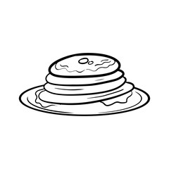 Lineart Pancake Clipart Set Simple and Clean Style For Recipe Books or Menus