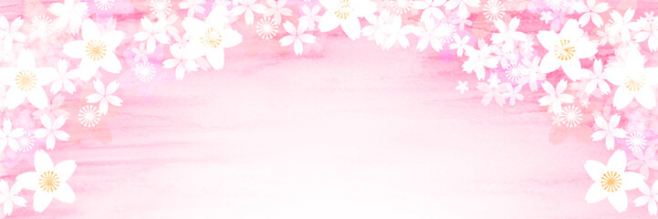 桜　和柄　水彩　背景