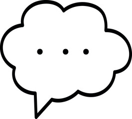 Simple Cloud-Shaped Speech Bubble Outline Vector Design