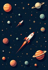 Stylized Space Backgrounds: Vibrant Textures and Digital Art Illustrating Cosmic Scenes with Planets, Stars, and Astronauts for Stunning Visuals