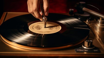 Vinyl Record on Vintage Turntable