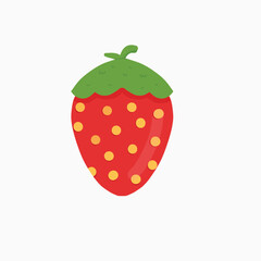red strawberry design cute vector