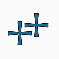 plus shape design star vector modern
