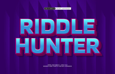 riddle hunter editable text effect with a game and happy text style