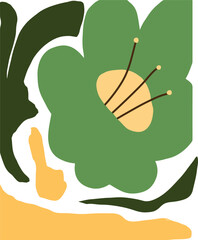 abstract flwoers with green and yellow color