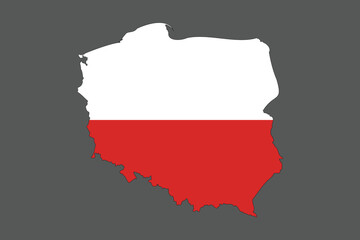 Map of Poland with the national flag of Poland, Poland flag vector graphic, Poland country flag is a symbol of freedom, National Poland flag, vector illustration
