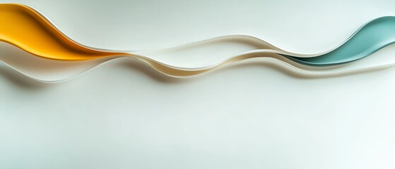 Obraz premium Abstract Wave Background Orange White Teal Curves