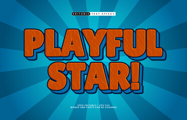 playful star editable text effect with a play and game text style