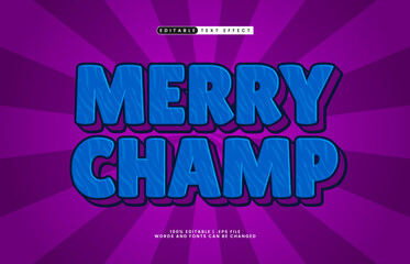 merry champ editable text effect with a play and game text style