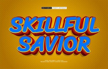 skillful savior editable text effect with a art and good text style