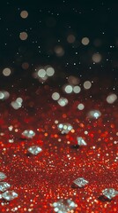 Red Glitter  Diamond Dust  Festive Sparkle Background