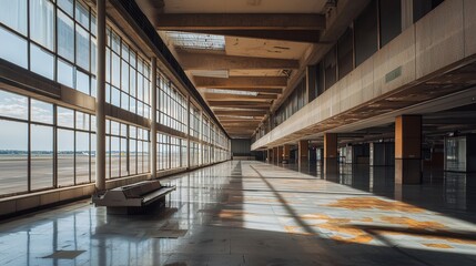 Abandoned airport interior slung derelict forsaken outcast