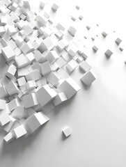 Abstract White Cubes Background