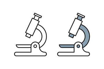 Vector Microscope Flat Illustration With Outline