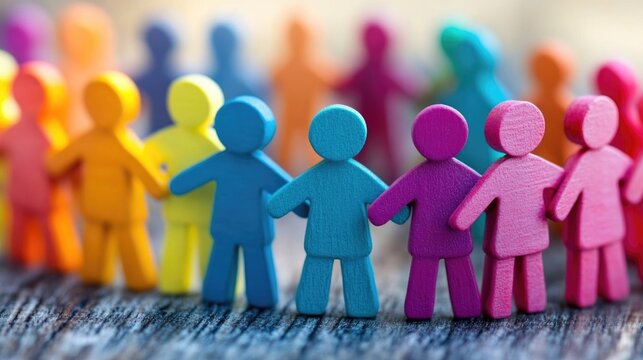 People of all colors holding hands, inclusive business mindset values dignity and respect for all individuals