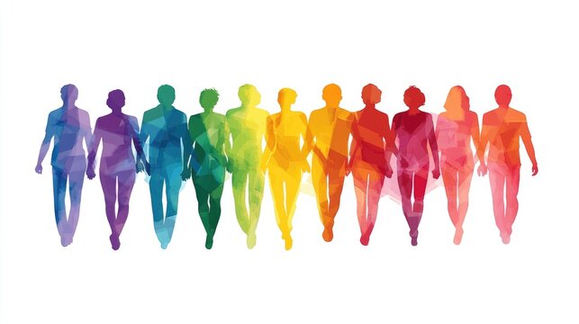 People of all colors holding hands, inclusive business mindset values dignity and respect for all individuals