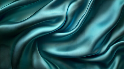 Obraz premium Abstract Draped Silk with Rich Turquoise Shades