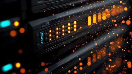 Vibrant Data Nodes in an Industrial Facility Showcasing Advanced Technology and Digital Connectivity. Innovative Autonomous Networks Concept