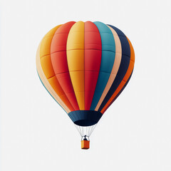 Colorful Hot Air Balloon Icon Flying in the Sky with 2025 Celebration Theme Bright Colors and Simple Flat Design