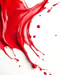 Red Paint Splash on White Background