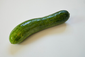 Fresh cucumber on white background