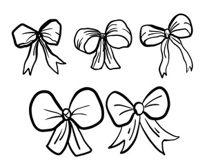 HandDrawn Ribbon Line Art Soft and Versatile Design Perfect for Event Decorations