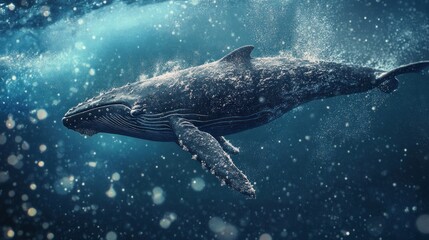 Fototapeta premium Majestic Humpback Whale Underwater