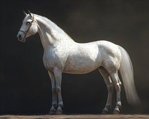Elegant Dappled Grey Horse