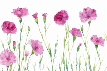Beautiful pink carnations blooming gracefully in a serene setting during springtime