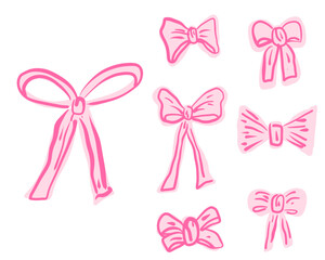 Pink Ribbon Illustration Pack Simple Elegant Style Ideal for Events and Promotions