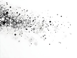 Naklejka premium Abstract Black and White Square Dispersion
