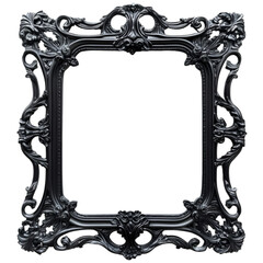 Black Wall Frame PNG cutout isolated on white and transparent background. black wall frame png, black photo frame transparent background, black frame cutout, isolated black frame, picture frame png,