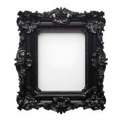 Black Wall Frame PNG cutout isolated on white and transparent background. black wall frame png, black photo frame transparent background, black frame cutout, isolated black frame, picture frame png,