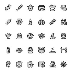 Fototapeta premium Hallowen iconset with duotone style, perfect for user interface projects