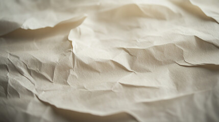 Obraz premium Crumpled texture of light brown paper showcasing intricate folds and shadows