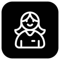 Editable female employee, person, user, worker, profession vector icon. Business, work, job, office. Part of a big icon set family. Perfect for web and app interfaces, presentations, infographics, etc