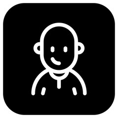 Editable person with clean shaved bald head avatar vector icon. User, profile, identity, persona. Part of a big icon set family. Perfect for web and app interfaces, presentations, infographics, etc