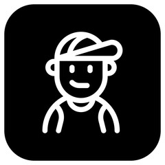 Editable person wearing tanktop, baseball cap avatar vector icon. User, profile, identity, persona. Part of a big icon set family. Perfect for web and app interfaces, presentations, infographics, etc